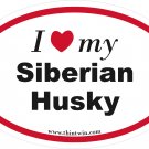 Siberian Husky Oval Car Sticker