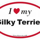 Silky Terrier Oval Car Sticker