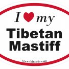 Tibetan Mastiff Oval Car Sticker