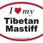 Tibetan Mastiff Oval Car Sticker