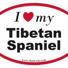 Tibetan Spaniel Oval Car Sticker
