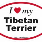 Tibetan Terrier Oval Car Sticker