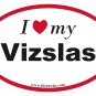 Vizslas Oval Car Sticker