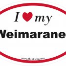 Weimaraner Oval Car Sticker