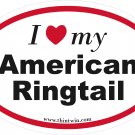 American Ringtail Oval Car Sticker