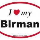 Birman Oval Car Sticker