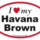 Havana Brown Oval Car Sticker
