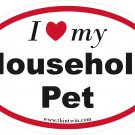 Household Pet Oval Car Sticker