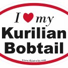 Kurilian Bobtail Oval Car Sticker