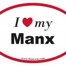 Manx Oval Car Sticker