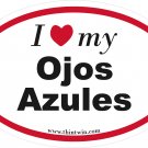 Ojos Azules Oval Car Sticker