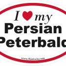 Persian Peterbald Oval Car Sticker