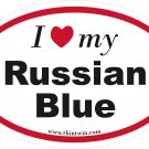 Russian Blue Oval Car Sticker