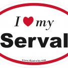 Serval Oval Car Sticker
