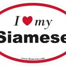 Siamese Oval Car Sticker