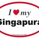 Singapura Oval Car Sticker