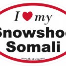 Snowshoe Somali Oval Car Sticker