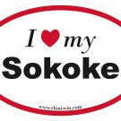 Sokoke Oval Car Sticker