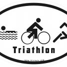 Triathlon Pictorial Oval Car Sticker
