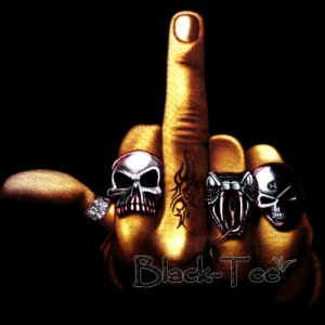 MIDDLE FINGER BLACK ROCK TEE T SHIRT Size L / D18