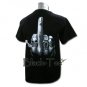 MIDDLE FINGER BLACK ROCK TEE T SHIRT Size L / D18