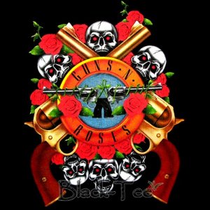 GUNS N ROSES ROCK TEE T SHIRT TWIN GUNS SIZE S / F44