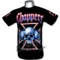 CHOPPERS BLACK TEE T SHIRT 3 SKULLS SIZE S / G16