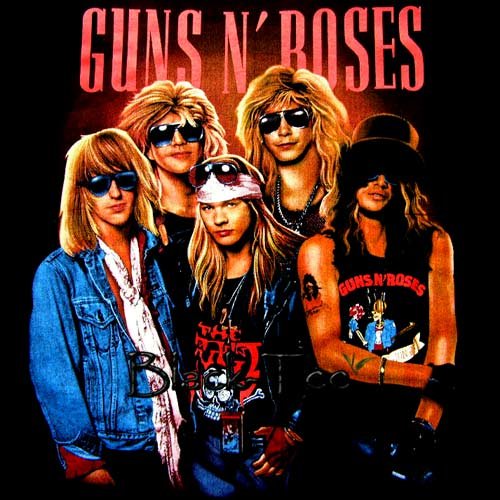 GUNS N ROSES BLACK ROCK TEE T SHIRT SIZE XL / D68