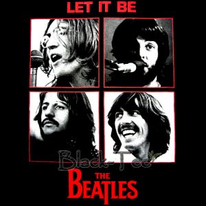 THE BEATLES BLACK TEE T SHIRT JOHN LENNON SIZE XL / E79