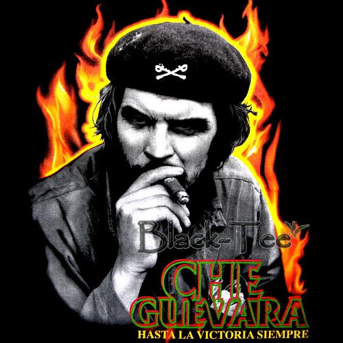 CHE GUEVARA BLACK TEE T SHIRT SMOKE SIZE L / F19