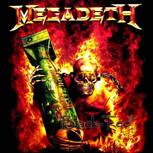 MEGADETH HEAVY METAL TEE T SHIRT FIRE SIZE XL / F21