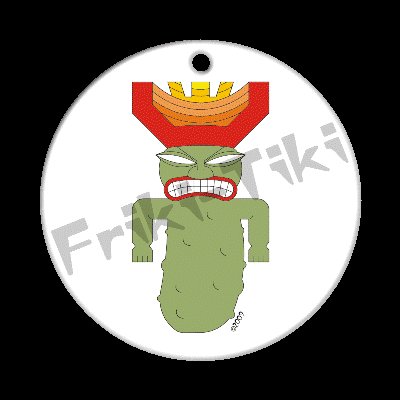 FRIKI-TIKI Pickle-Tiki Porcelain Christmas Ornament - NEW Collectible