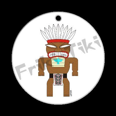 FRIKI-TIKI Tonto-Tiki Porcelain Christmas Ornament - NEW Collectible