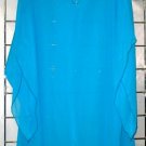 7x - Pointy Elvira Sleeve Top - AQUA BLUE