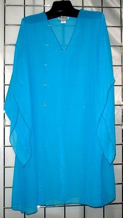 7x - Pointy Elvira Sleeve Top - AQUA BLUE