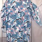 6x - Pointy Elvira Sleeve Top - BLUE/WHITE FLORAL