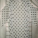 10x - Pointy Elvira Sleeve Top - WHITE W/BLACK DOTS