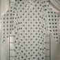 10x - Pointy Elvira Sleeve Top - WHITE W/BLACK DOTS