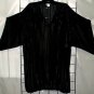 10x - Pointy Elvira Sleeve Top - SATIN PIN STRIPE BLACK