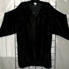 7x - Pointy Elvira Sleeve Top - SATIN PIN STRIPE BLACK