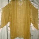 10x - Pointy Elvira Sleeve Top - SHEER GLITTER GOLD