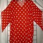 8x - Pointy Elvira Sleeve Top - RED W/WHITE DOTS