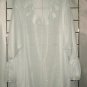 5x - White Embroidered Lace - Bell Sleeve - Ruffle Front