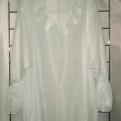1x - White Embroidered Lace - Bell Sleeve - Ruffle Front