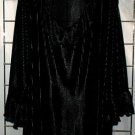 1x - Black Ribbed Ruffle Front w/ Bell Sleeves
