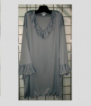 7x - Gray - Bell Sleeve - Ruffle Front