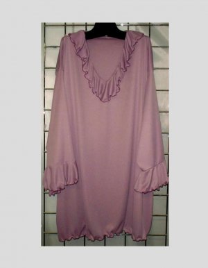 7x - Light Mauve - Bell Sleeve - Ruffle Front