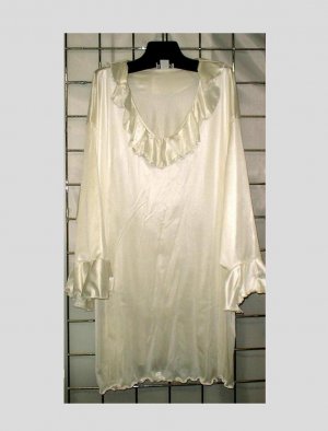 8x - Shiney White - Bell Sleeve - Ruffle Front