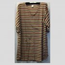 5x - Short Sleeve V-neck - RED/BROWN/WHITE STRIPES