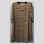 5x - Short Sleeve V-neck - RED/BROWN/WHITE STRIPES
